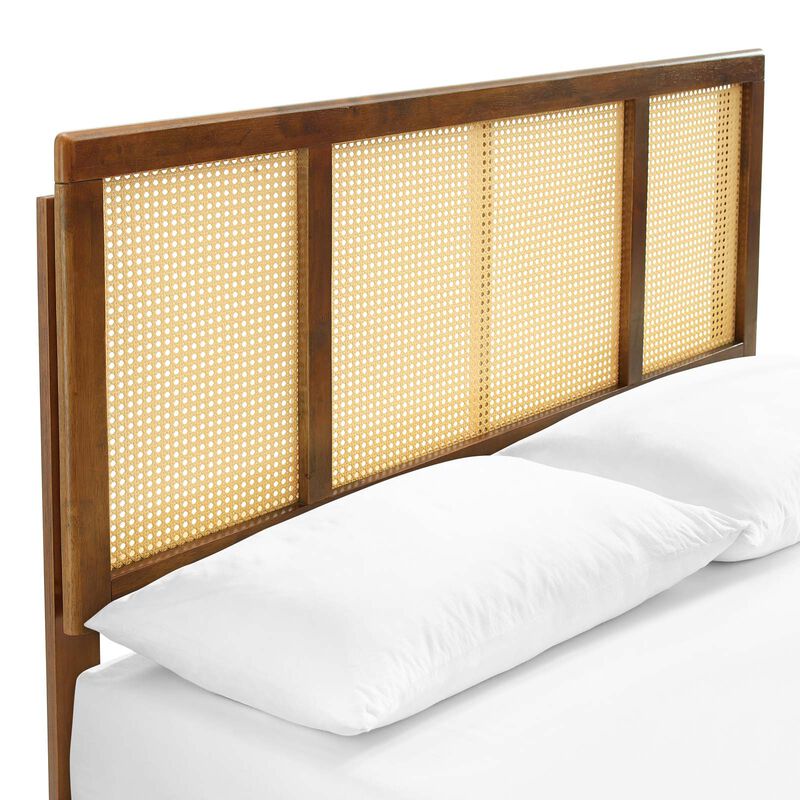 Modway - Kelsea Cane and Wood Full Platform Bed with Splayed Legs image number 5