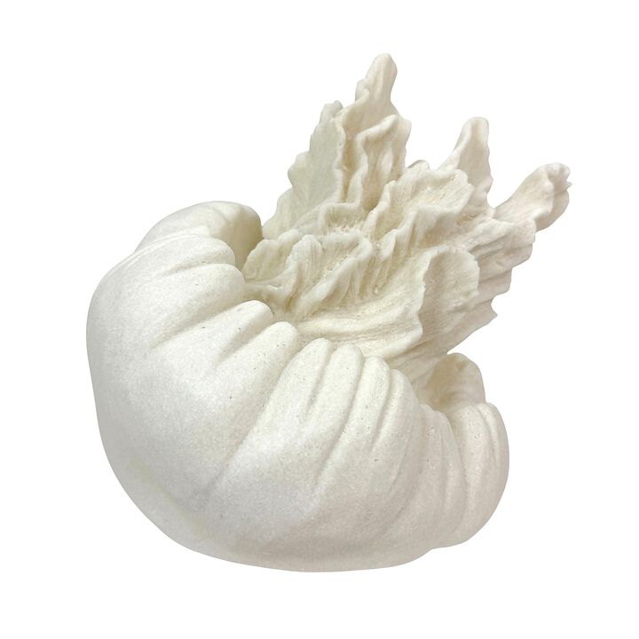Jellyfish Table Lamp Matte White Resin Coastal Accent Light 10 In Tall