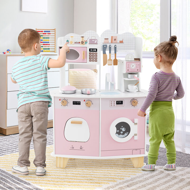 Kids Kitchen Playset with Coffee Maker Pretend Play Toy for Kids