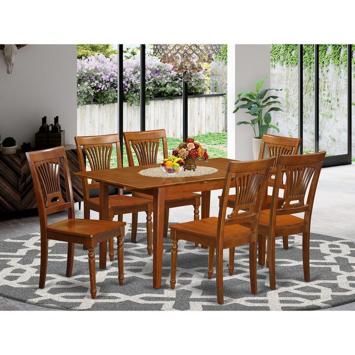 7 PC Kitchen Table and chair set - Table with Leaf and 6 Dining Chairs