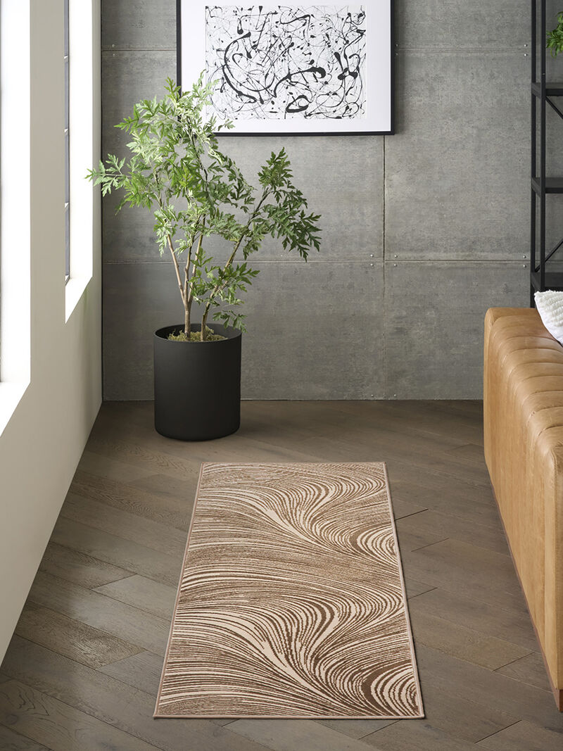 Central Park West CEP02 Beige/Brown 2'2" x 7'6 Rug image number 5