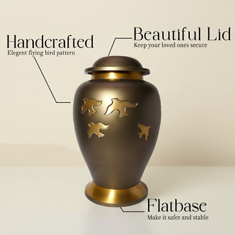 URN antique with bird design image number 3