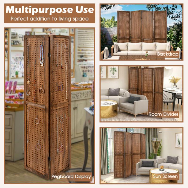 Hivvago Pegboard Display with 360&Acirc;&deg; Metal Hinges and Solid Wood Frame