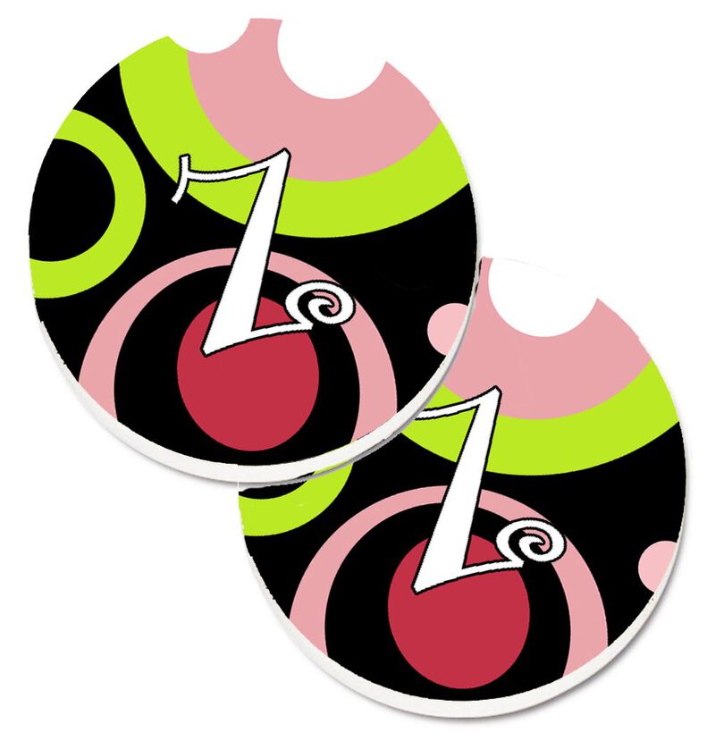 Caroline's Treasures Letter Z Monogram - Retro In black Set of 2 Cup Holder Car Coasters AM1002-ZCARC, 2.56, Multicolor