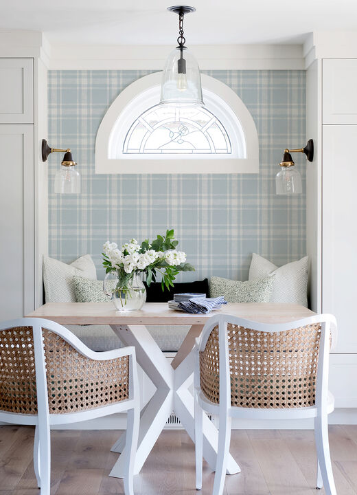 Antoine Sky Blue Flannel Wallpaper (Set of 2)