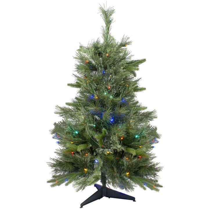 3' x 29 Pre-Lit Ashcroft Cashmere Pine Full Artificial Christmas Tree - Multi LED Lights