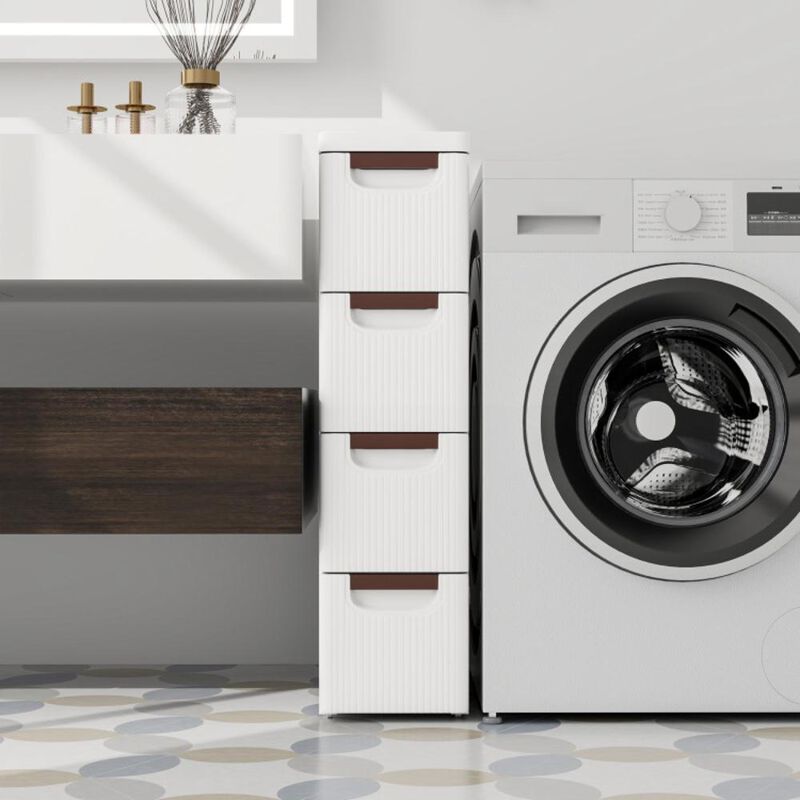 Hivvago Drawer Rolling Organizer Unit Narrow Storage Cabinet with Built-In Wheels for Small Space