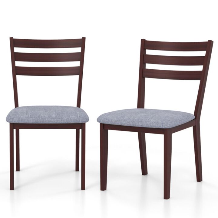Hivvago Set of 2 Upholstered Armless Kitchen Chair with Solid Rubber Wood Frame