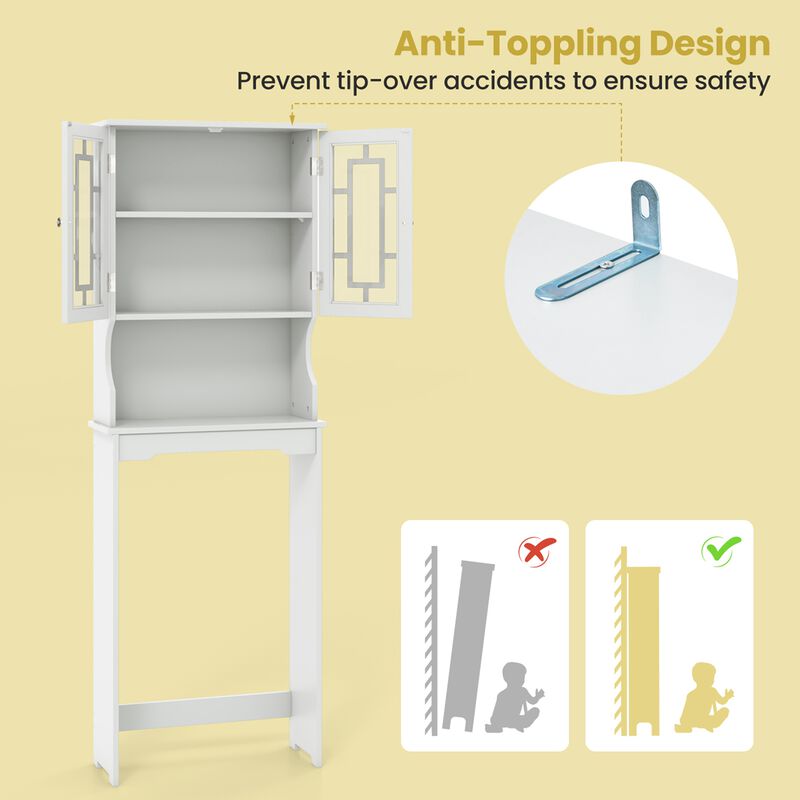 Costway Bathroom Spacesaver Over the Toilet Door Storage Cabinet Tower Organizer White