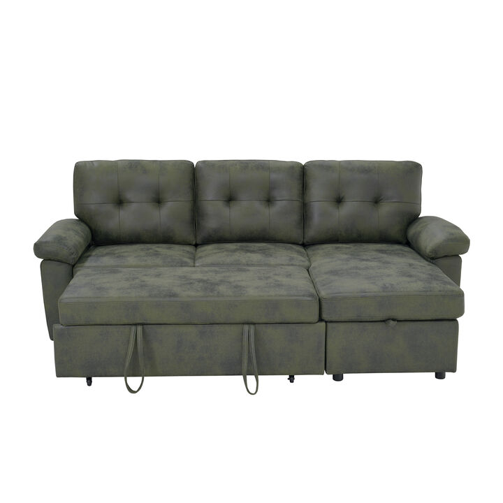 TATEUS  L-Shaped Pull-Out Sectional Sofa