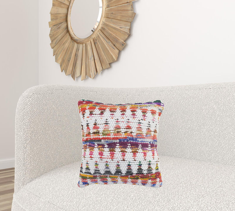 Durable Cotton Zippered Pillow with Geometric Design &ndash; Cozy Accent Cushion for Home Decor