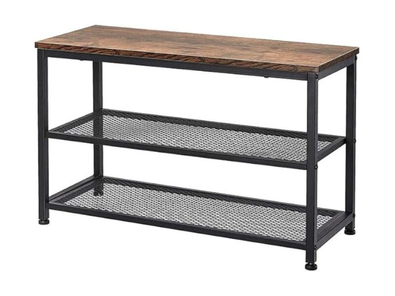 Entryway Wood Shoe Storage Bench 3 Tier Engineered Rack Placement image number 0