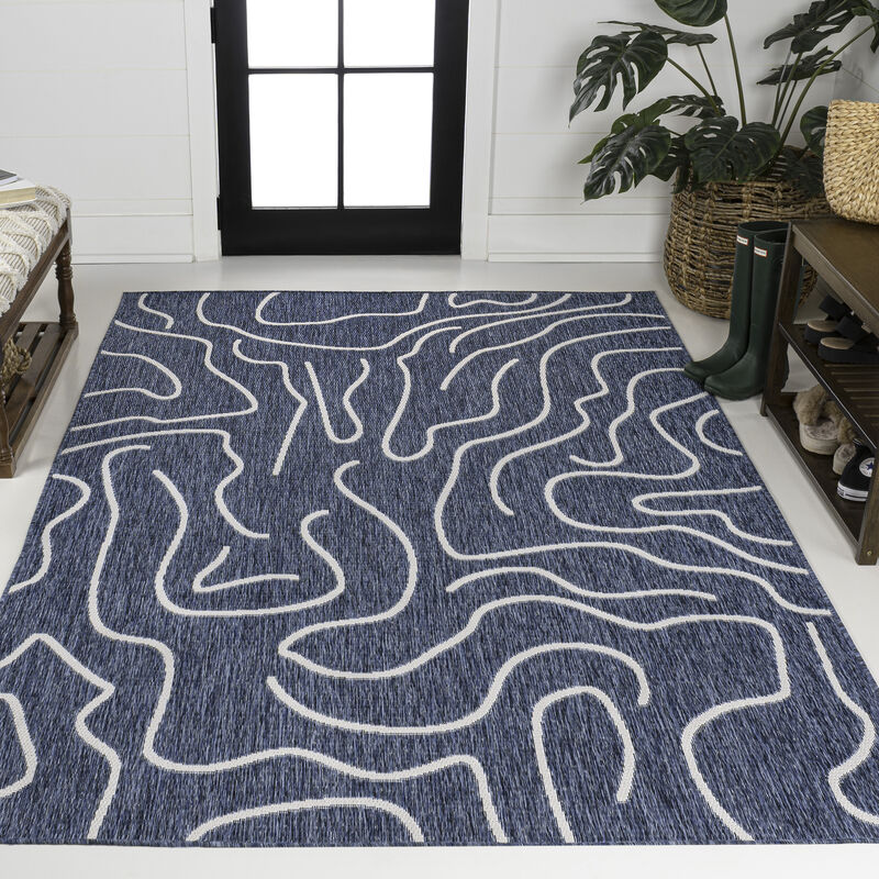 Nolan Modern Coastal Organic Shapes Indoor/Outdoor Area Rug