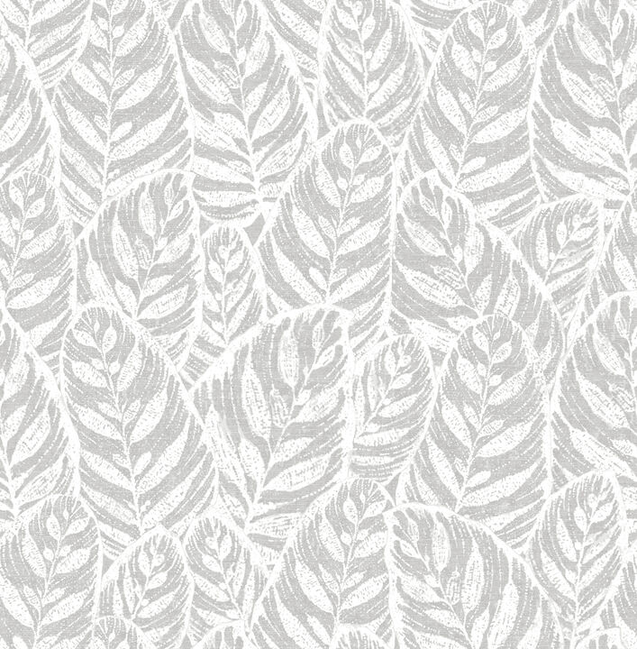 Del Grey Grey Botanical Wallpaper
