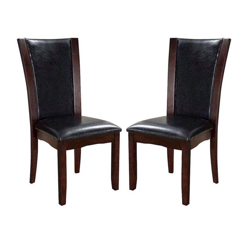 Simple Relax Dining Chair, Dark Cherry,Brown Set of 2 image number 1