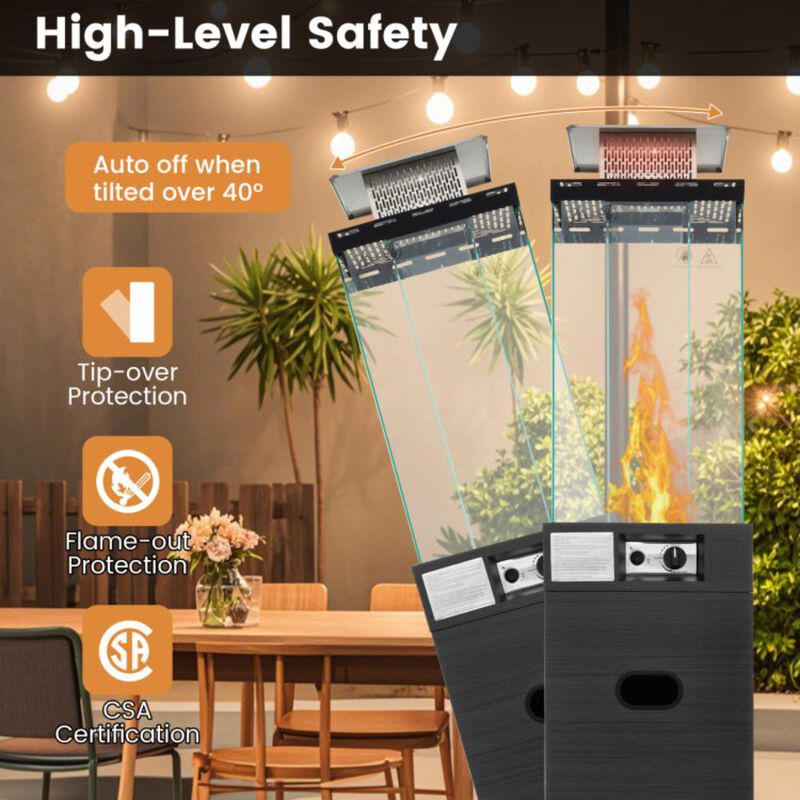 Hivvago 40000 BTU Patio Heater Outdoor Propane Gas Heater with Cover and Wheels