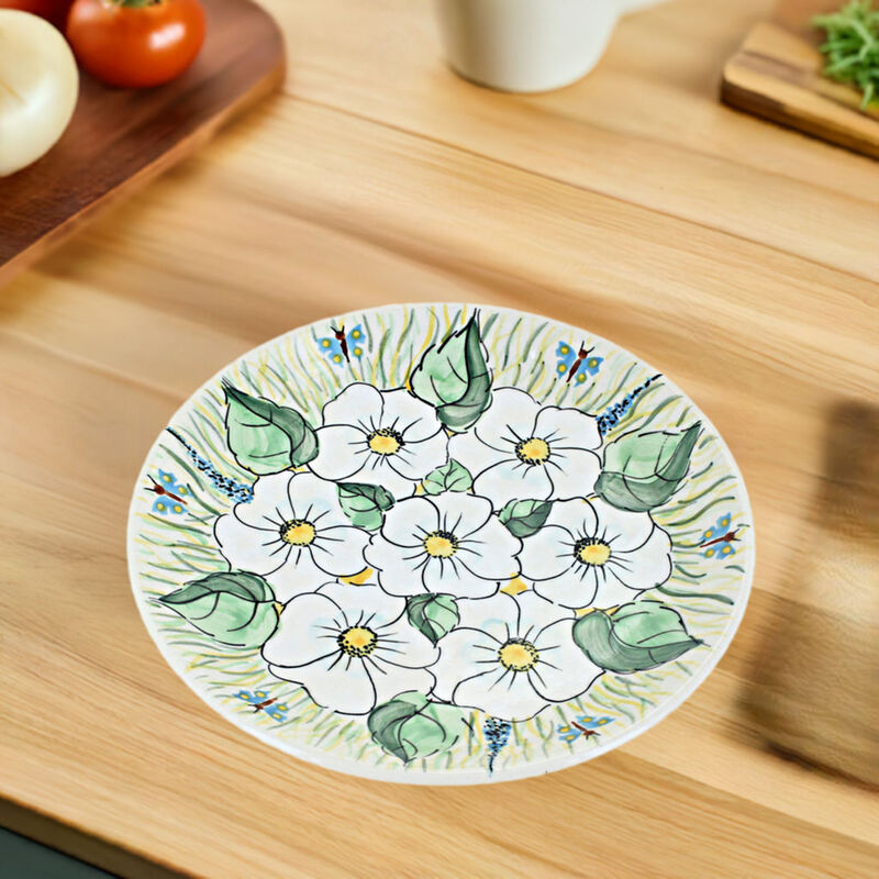 Blue Rose Polish Pottery Sweet Devotion Dessert Plate