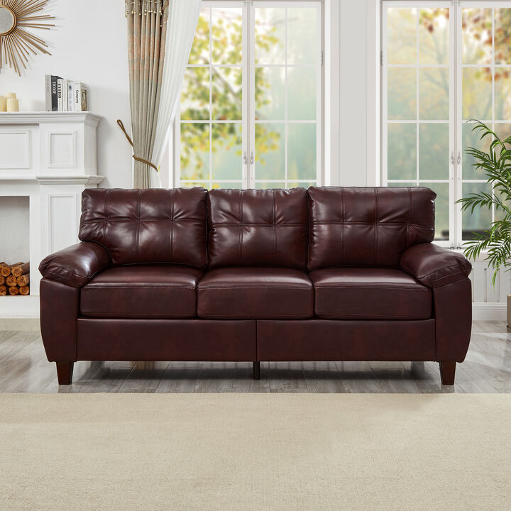 Buldef Breathable Faux-Leather Sofa