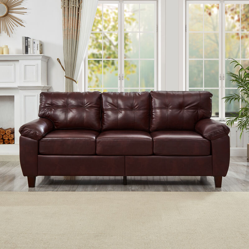 Buldef Breathable Faux-Leather Sofa image number 1