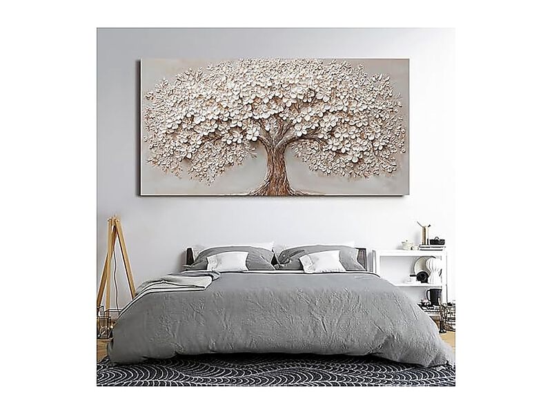 Canvas Wall Art Decor Oversized Living Room Tree Life Modern Large White Walls image number 3