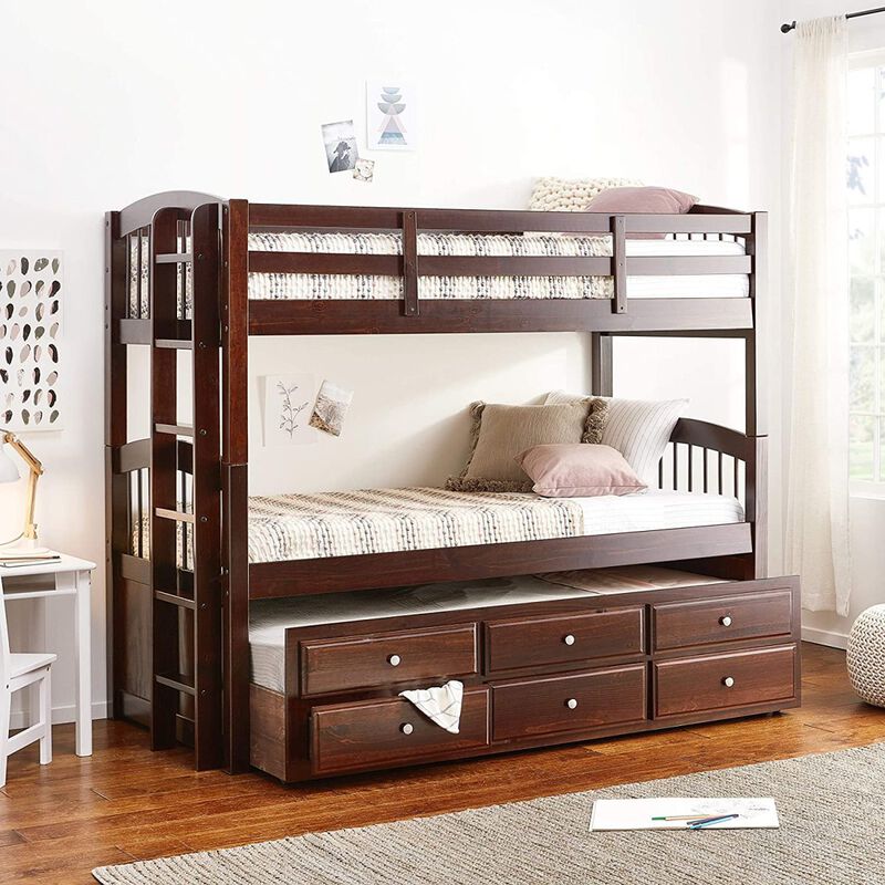 Micah Bunk Bed & Trundle (Twin/Twin) in Espresso