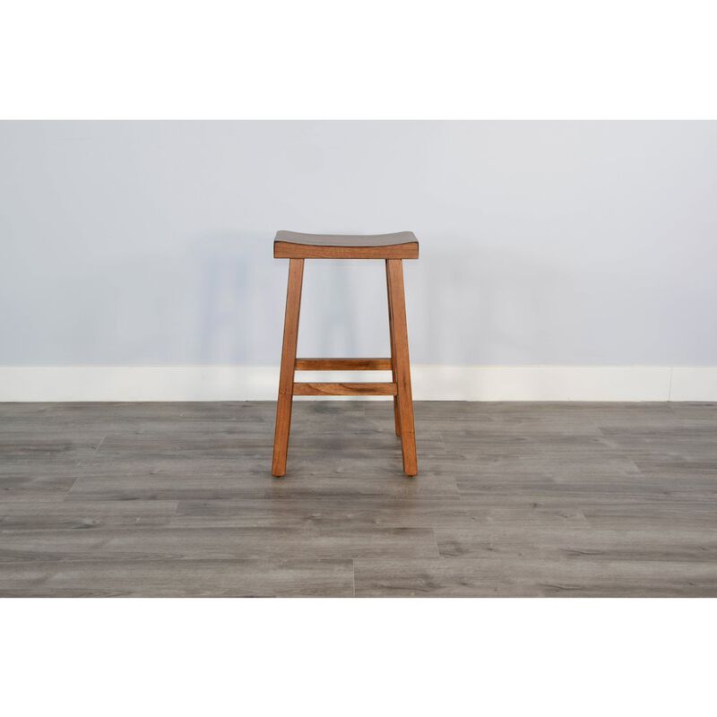 Sunny Designs Beach Pebble Bar Saddle Seat Stool, Wood Seat (Set of 2) image number 2