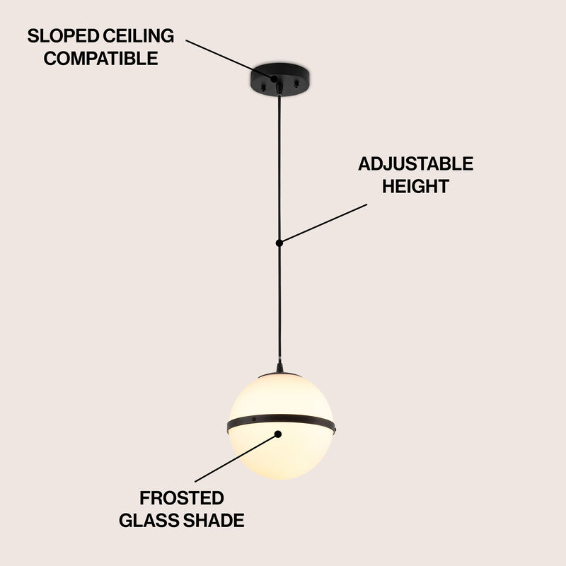 Porter 8" Modern Minimalist Globe LED Pendant Light