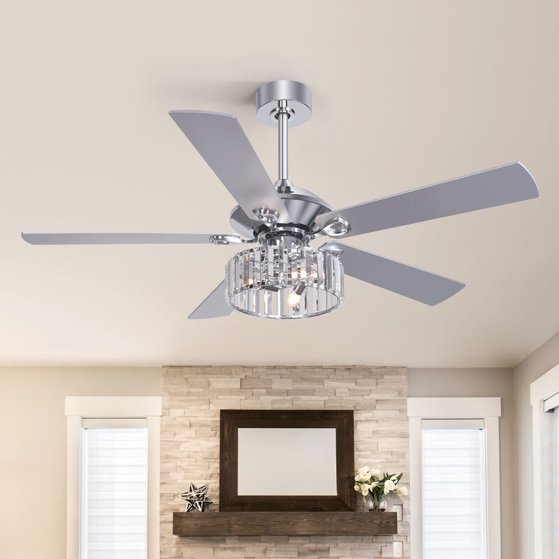 Breezary 52" Ceiling Fan with Light, 5 Blade,3 Light E12 need ,6 Speed, Quiet Downrod Mount, Remote Control image number 9