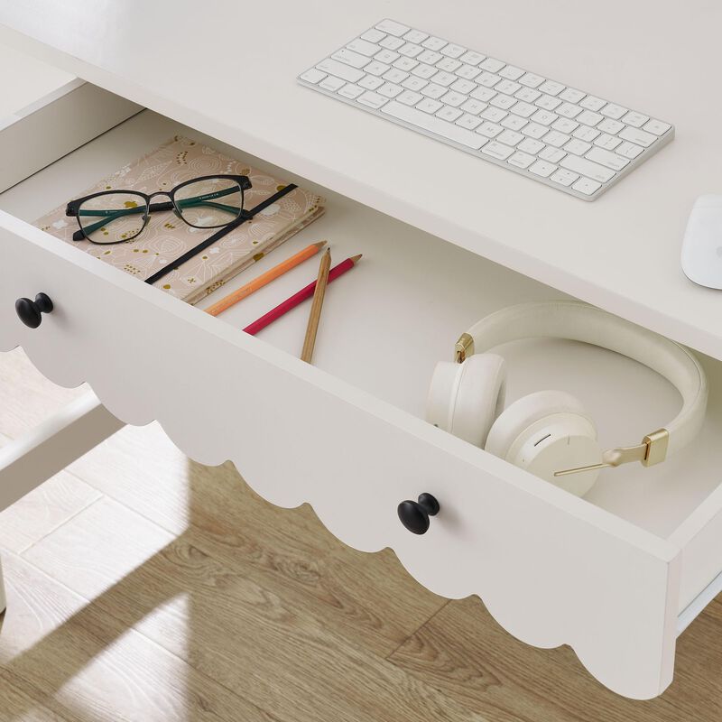 Modway Emmeline Scallop Desk in White image number 5