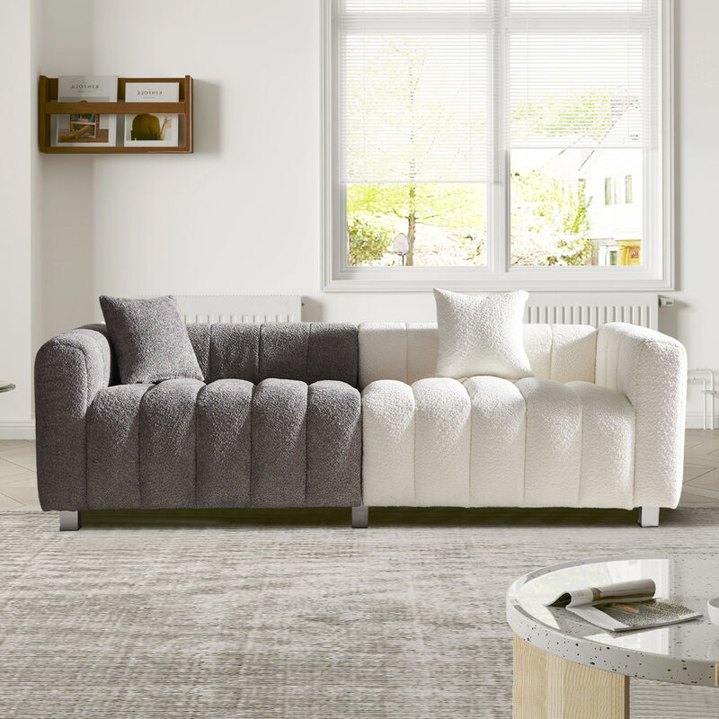 Fremro 83.46'' Premium Velvet Sofa image number 2