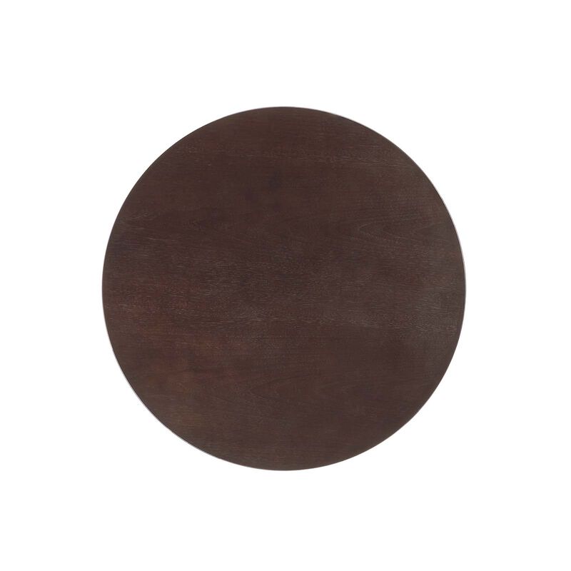 Modway Lippa Round 28" Cherry Walnut Wood Grain Mid-Century Modern Bar Table in Gold Cherry Walnut image number 3