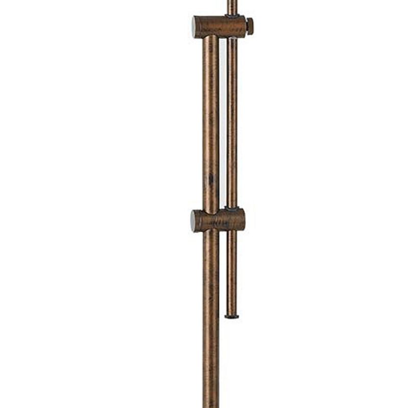 Adjustable Height Metal Pharmacy Lamp with Pull Chain Switch, Bronze - Benzara