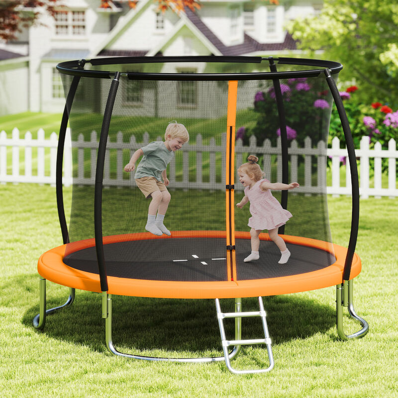 Outdoor Recreational Trampoline with Protective Safety Enclosure Net image number 1