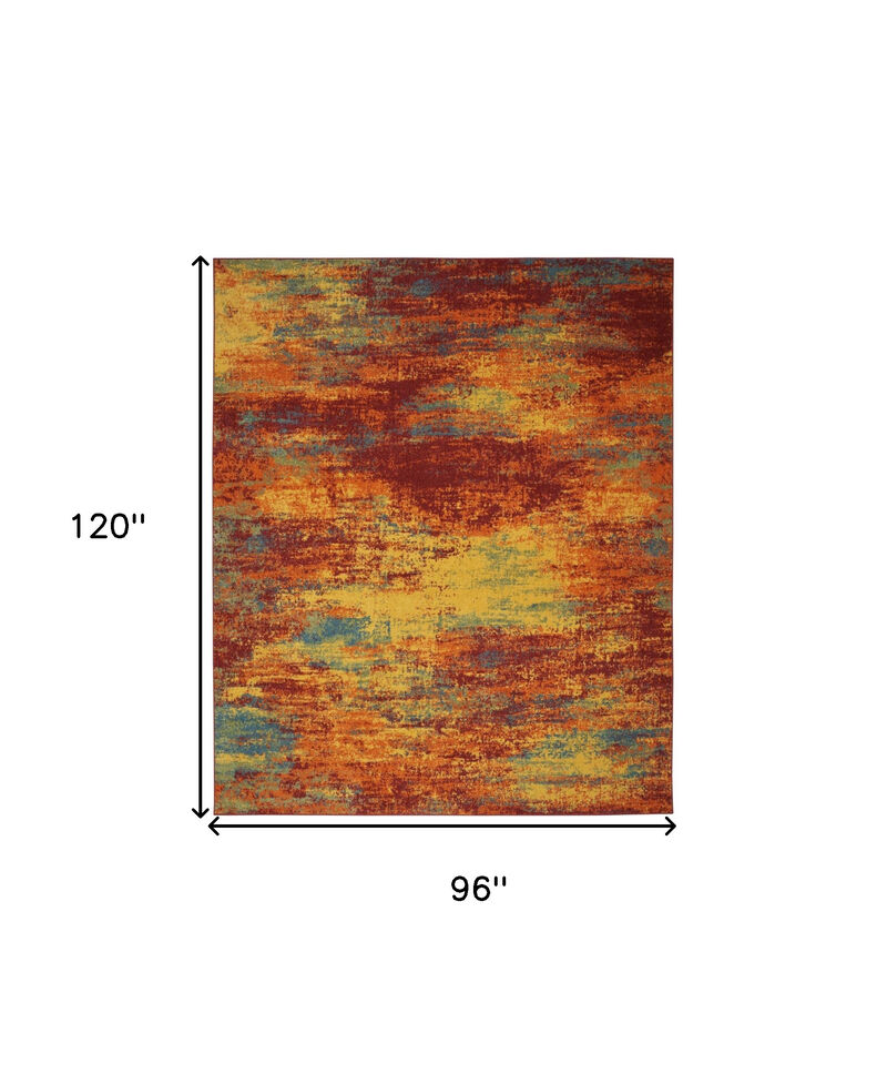 HomeRoots Abstract Indoor Outdoor Area Rug image number 6