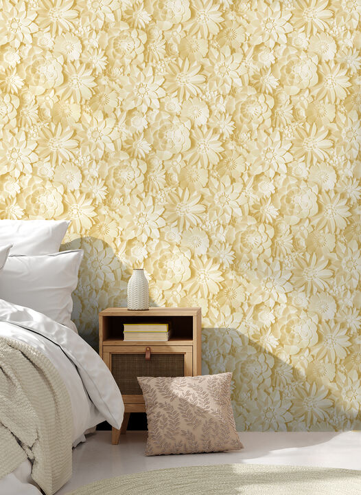 Dacre Yellow Floral Wallpaper