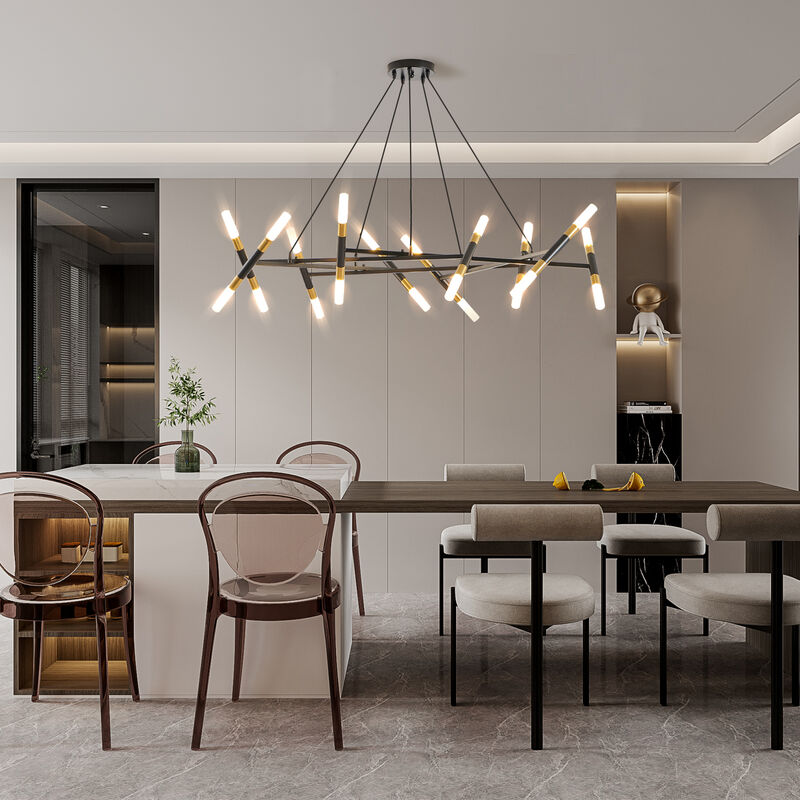 ELEMENT ACE Modern Branch Design Chandelier Light Fixture with Adjustable Height and Frosted Tubes for Contemporary Dining Rooms image number 6