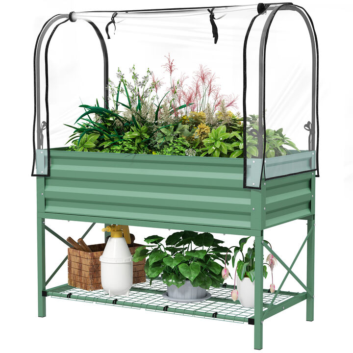 Hivvago Metal Elevated Planter Box for Outdoor Gardening