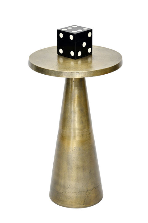 Brisa End Table, Brass Antique