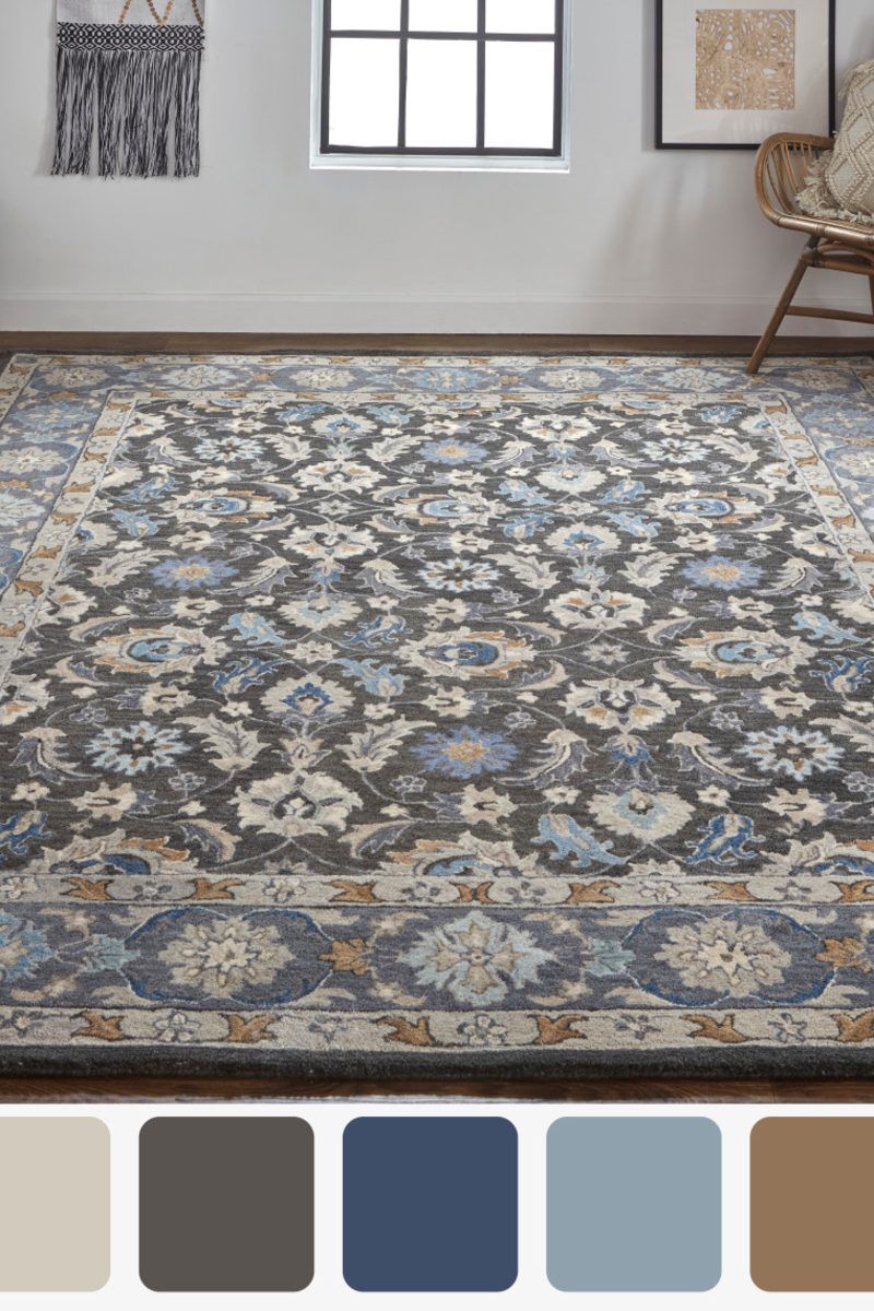 Rylan 8643F Charcoal 5' x 8' Rug image number 2