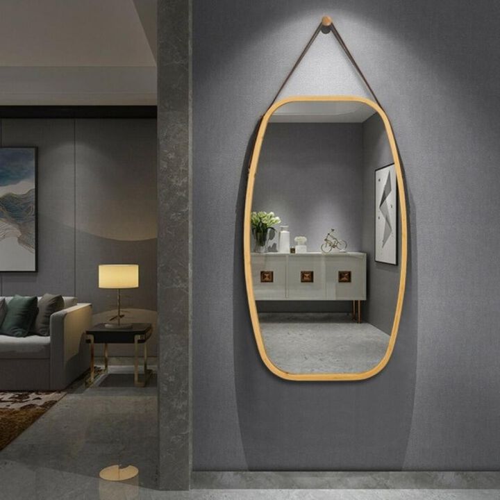30.5 Inch Bamboo Wall Mounted Bathroom Mirror
