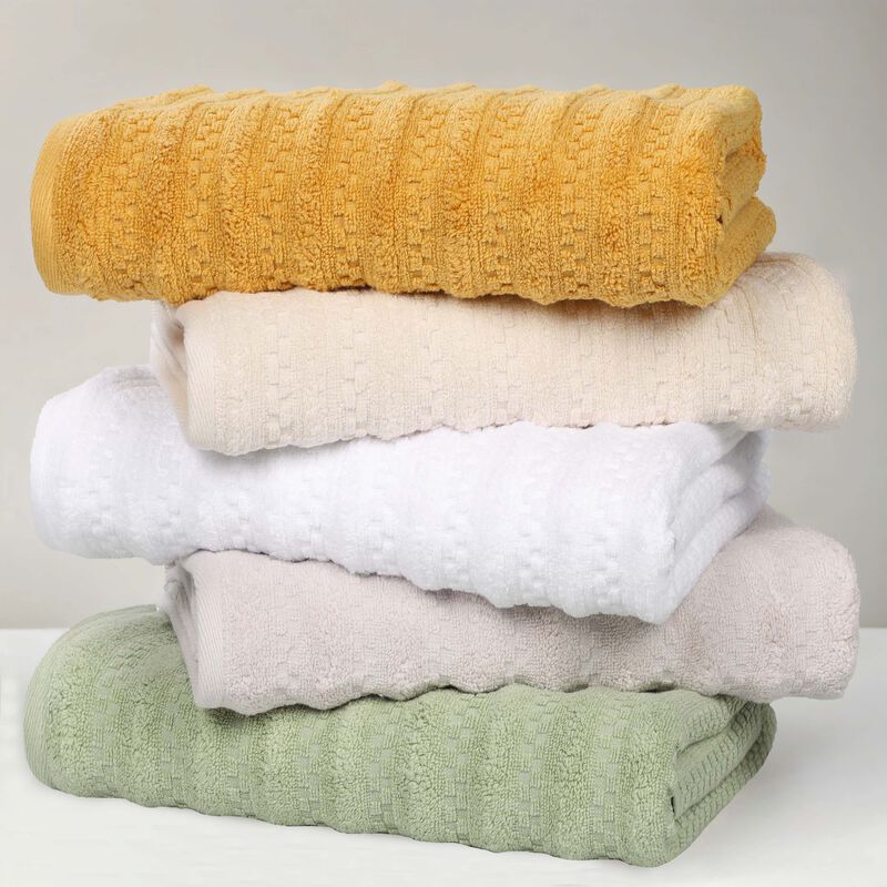 Set of 2 Zero Twist Cotton Waffle Bath Towels Soft Absorbent image number 2