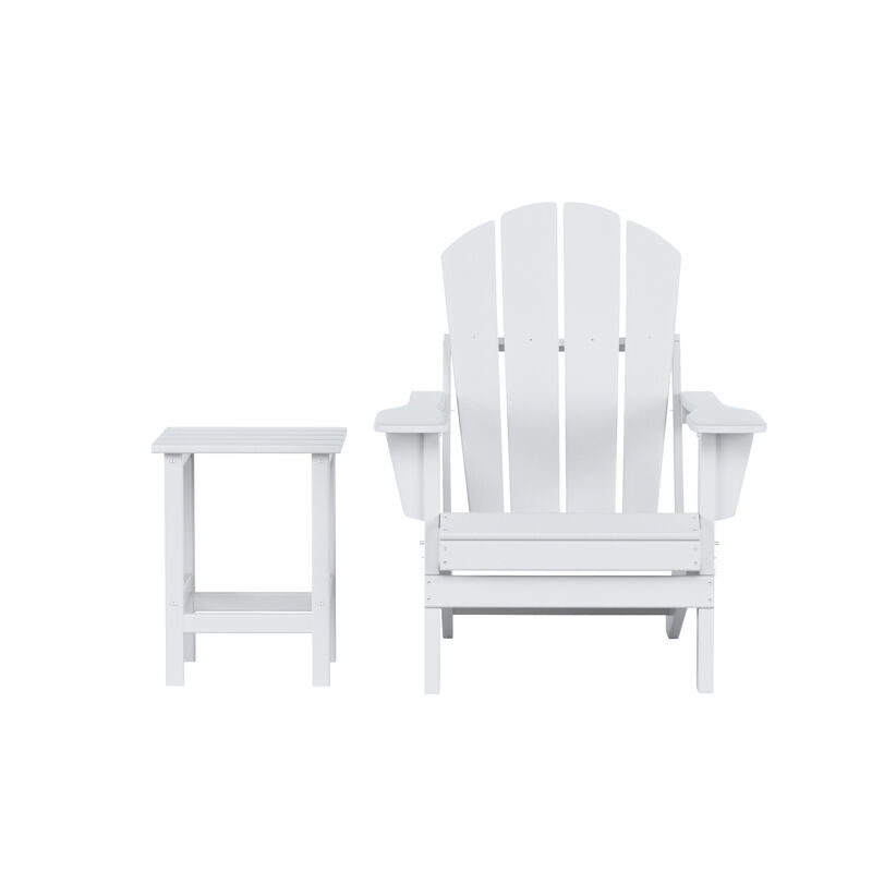 WestinTrends Outdoor Patio Adirondack Chair with Side Table