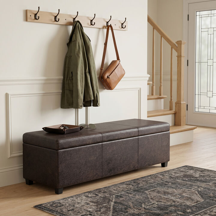 Simpli Home Avalon Extra Large Storage Ottoman Bench