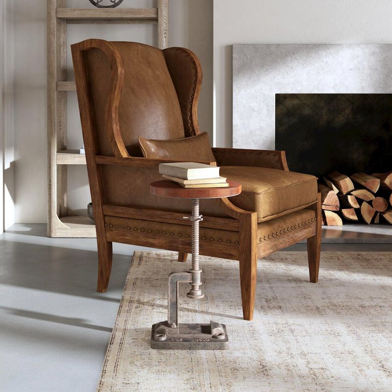 Butler Specialty Company Ellis Adjustable Pedestal Side table, Multi-Color