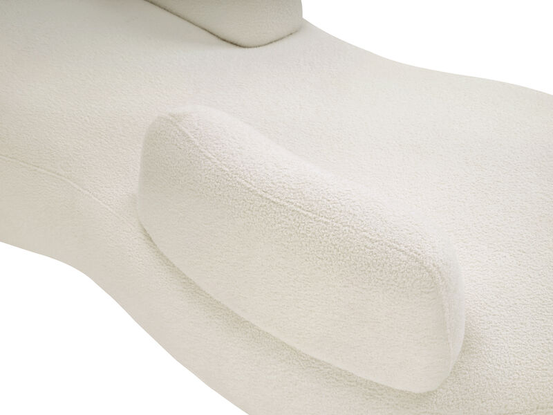 Meridian Furniture Argyle Cream Teddy Fabric Chaise/Loveseat