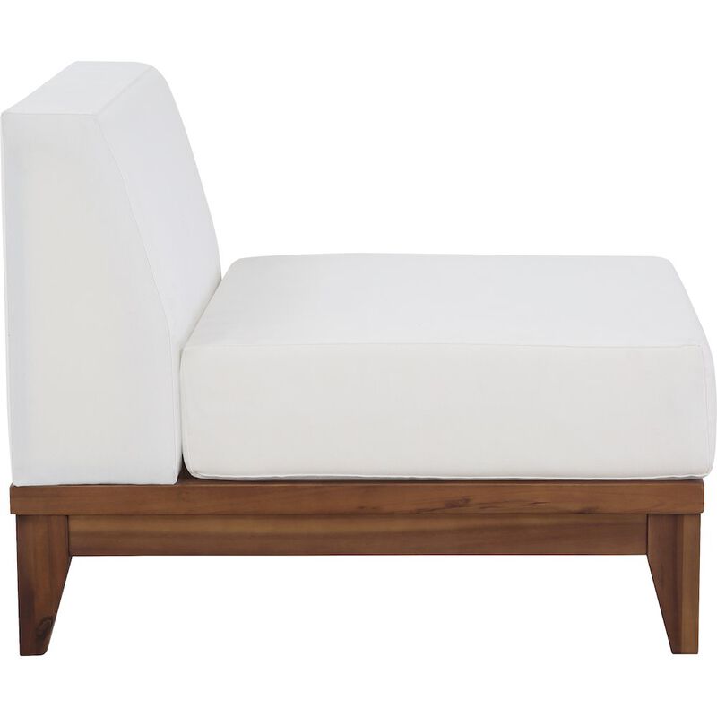 Meridian Furniture Rio Off White Water Resistant Fabric Outdoor Patio Modular Armless Chair