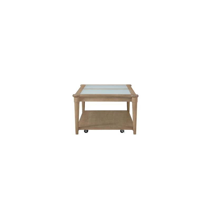 Wilmington Frosted Glass Top Cocktail Table W/ Casters