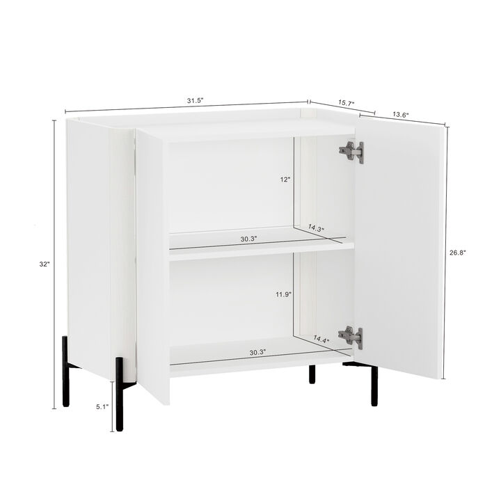 Abbey White Accent Cabinet and Decor Cabinet Set