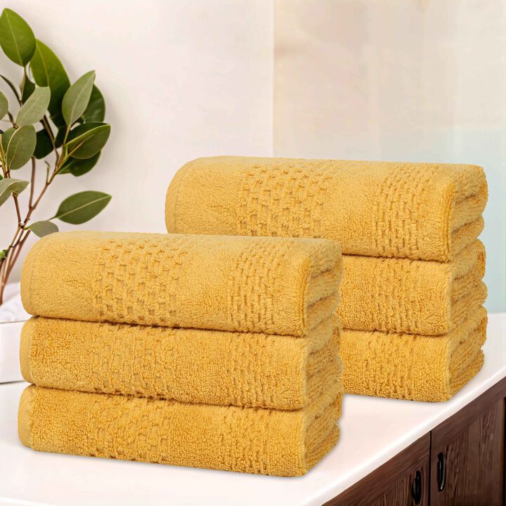 Soft Zero Twist Cotton Waffle Weave Hand Towel Set 6 Pack