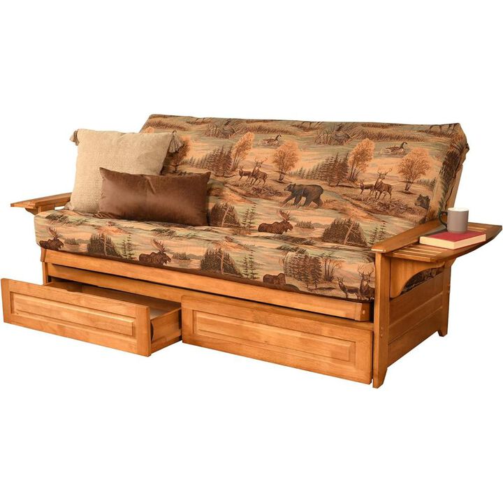 Phoenix Frame-Butternut Finish-Canadian Mattress-Storage Drawers